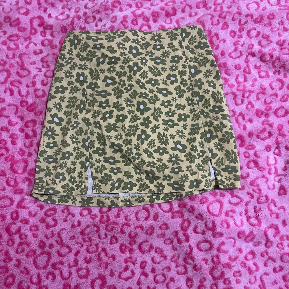 Love on a Hanger Floral Green Skirt